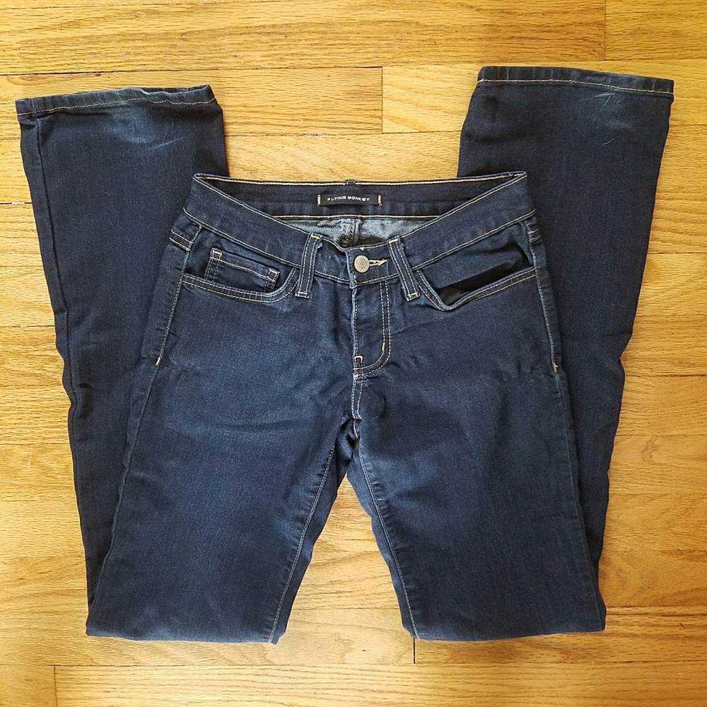 Flying Monkey Low Rise Dark Wash Jeans